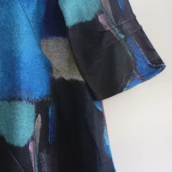 Damee Colorblock Turtleneck Tunic‎ Women's S Oversized Boxy Lagenlook Arttowear - Picture 5 of 11